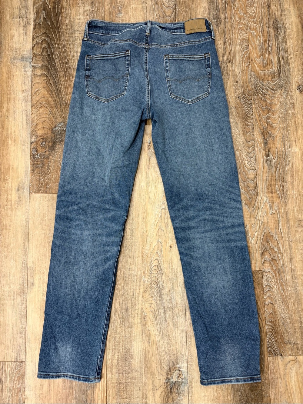 American Eagle Men's Blue Athletic Straight Jeans, Size 30x34”